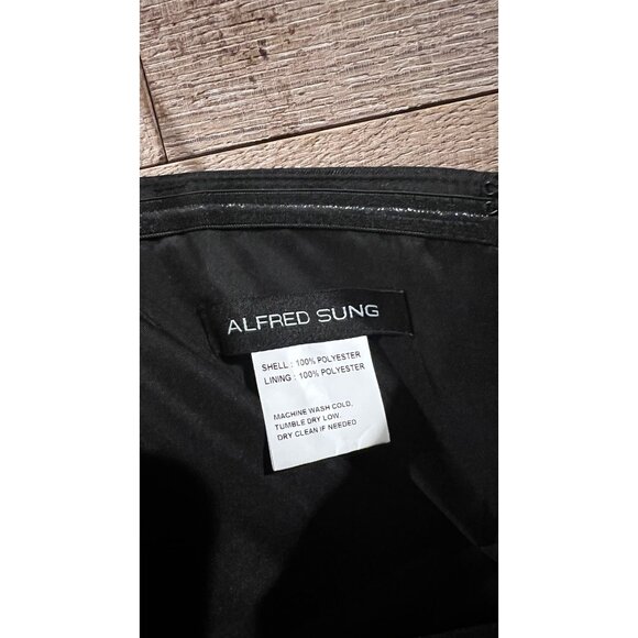 Alfred Sung Black Strapless Satin Gown maxi dress size 6 Reg NWOT - Picture 5 of 10